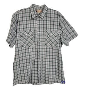 Big Mac Authentic Workwear Mens Large 16-16 1/2 Neck Button Short Sleeve Pockets